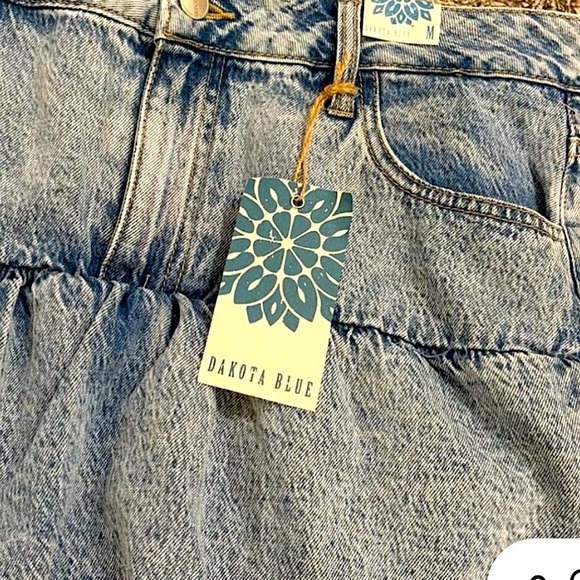 Dakota Blue (Junior XLg) Light-washed Denim Bubble Streetwear Cowgirl Mini Skirt - Picture 2 of 14